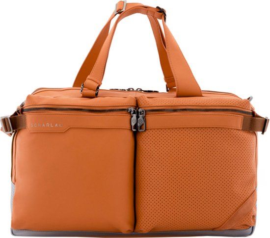 Scharlau Slackline Reistas / Weekendtas / Sporttas - 30 liter - Leer - Oranje