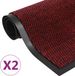 vidaXL Tapis de sol 2 pièces rectangulaire tufté 80x120 cm rouge