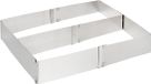 Merkloos Baking Frame, 5 cm Hoogte, Verstelbaar en Deelbaar, Inox, Zilver