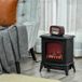 Cheminée électrique autoportante, effet flamme, 2 modes de chauffage 1000w/2000w, verre trempé, noir, 36,5x24x45,5 cm