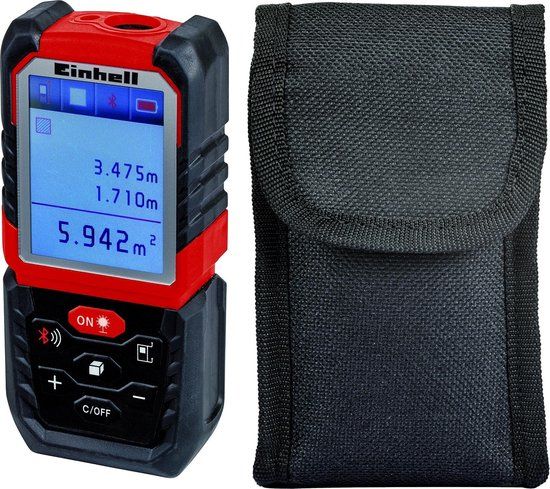 Einhell TE-LD 60 Afstandmeter - Tot 60 m - Met Pythagoras functie - Incl. opbergtas