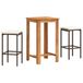 Syfax Acaciahout & Poly Rattan Bruine 3-delige Tuinbarset