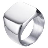 Mendes Stalen zegelring Zilverkleurig-19mm