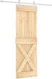 vidaXL Schuifdeur 70 x 210 cm Massief Pine Hout (Onbehandeld)