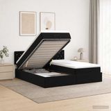 vidaXL Lit plateforme avec matelas et LED Noir 200 x 200 cm velours