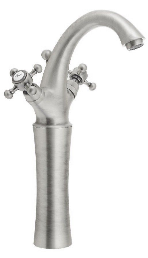 Reitano Rubinetteria ANTEA Hoge Wastafelmengkraan - Geborsteld Nikkel - Met Clickwaste