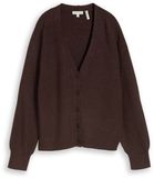 Tom Tailor - Gilet oversize à col en V - Taille M - java dark brown melange