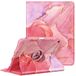 FINTIE Roterende hoes compatibel met iPad 10e generatie (model 2022) 10,9 inch - 360 graden draaibare beschermhoes met potloodhouder, automatisch waken/slapen, marmer roze