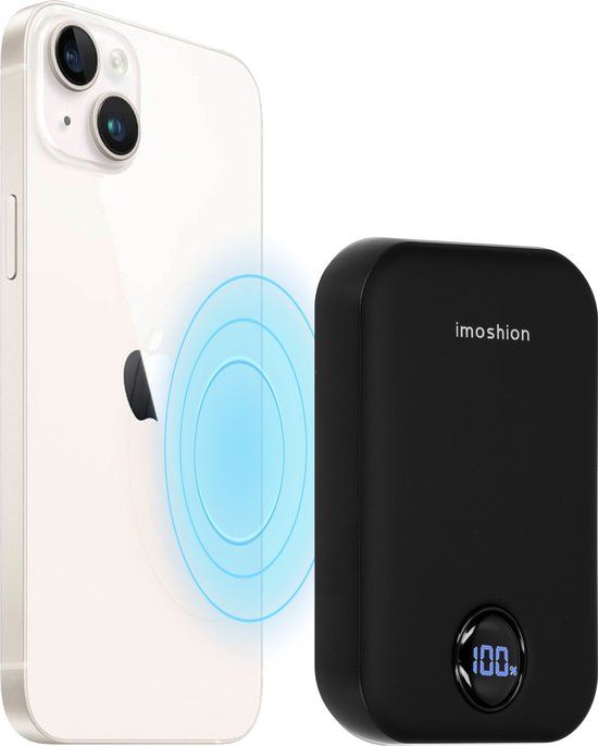 iMoshion Powerbank 10000 mAh - MagSafe - 15W - USB-C - Zwart