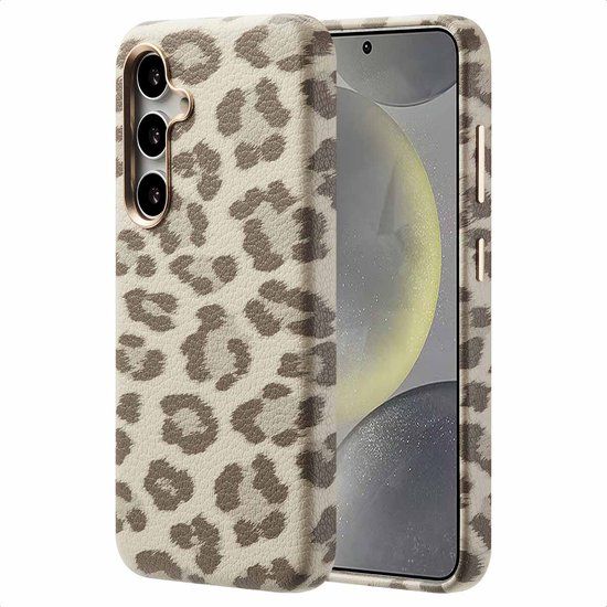 Selencia Sabi Backcover Panterprint met MagSafe voor de Samsung Galaxy S24 - Soft Ivory