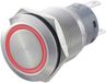 TRU COMPONENTS 701311 LAS1-AGQ-22E, RD Bouton-poussoir résistant au vandalisme 250 V/AC 5 A 2x marche/(marche) Momentané Rouge IP67 1 pièce