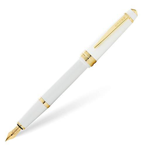 Cross Bailey Light vulpen (pendikte F, incl. cadeauverpakking) witte lak met goudkleurig beslag