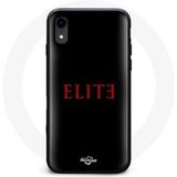 Maniacase Hoesje voor iPhone XR Elite Seizoen 5 Rood Logo Zwarte Achtergrond