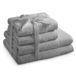 AmeliaHome Amari Badhanddoek, 100% katoen, 450 g/m², absorberend, katoen, staal, 2 x 70 x 140 + 2 x 50 x 100 cm