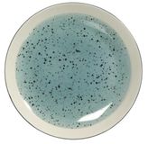 H&H Set 6 Piatti In Stoneware Mimosa Azzurro Piano 26,5