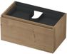 INK - Onderkast 1L met Binnenlade Greeploos Houten Keerlijst Fineer - 800x450x400 Mm - Ash Grey Fineer
