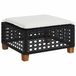 VidaXL Pouf de jardin avec coussin 63,5x56x32 cm poly rotin noir