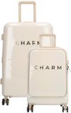 Charm London Capetown Kofferset - Hardcase - Middenmaat - Handbagage - 15,6 inch - Laptopvak - Reizen - Travel - 20-24 Inch - Beige