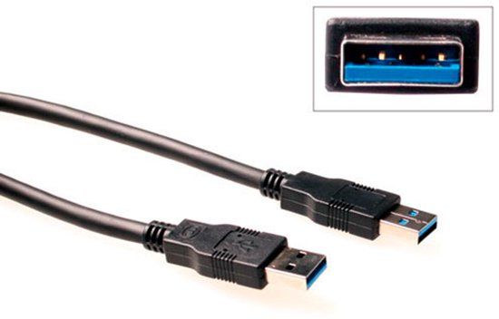 Intronics USB 3.0 A male - USB A male 5,00 m zwart