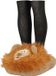 Apollo Grote voetenwarmer slof - leeuw - bruin - one size - 30 x 27 cm - polyester - dierensloffen