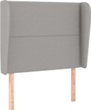 vidaXL Hoofdbord met randen 103x23x118/128 cm stof lichtgrijs