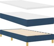 vidaXL Boxspringbed met hoofdeinde Blauw Stof 200 x 90 cm