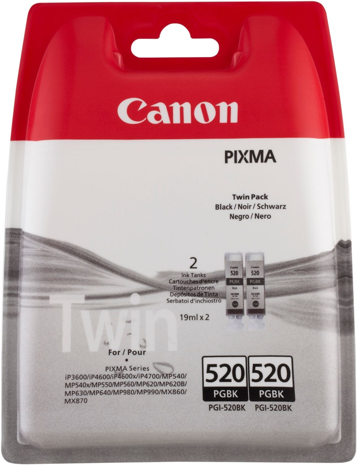 Canon PGI-520BK - Zwart - Multipack (2 stuks)