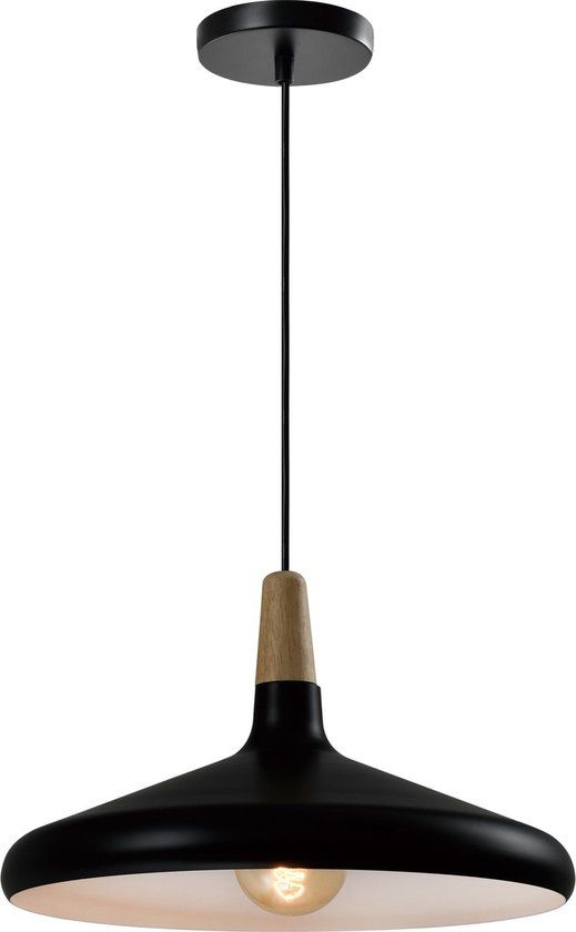 QUVIO Hanglamp Scandinavisch - Zwart en bruin