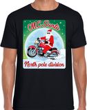 Bellatio Decorations Fout Kerstshirt / t-shirt - MC Santa north pole division - motorliefhebber / motorrijder / motor fan zwart voor heren - kerstkleding / kerst outfit XL