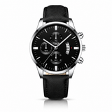 LGT JWLS Camden Zwart Zilverkleurig Herenhorloge met Zilverkleurige Kast