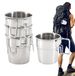Merkloos Roestvrijstalen Campingmok met Inklapbare Handgrepen