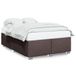 vidaXL Cadre de lit sans matelas, marron foncé, 160x200 cm, tissu