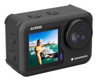 AGFA PHOTO AC9500 Caméra d'action - Vidéo 4K, Photos 16MP, Double écran, Grand angle 170°, Noir