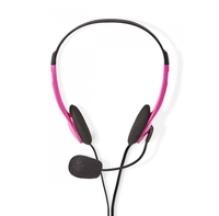 Nedis CHST100PK Pc-headset On-ear 2x 3 5 Mm Connectoren 2 0 M Roze