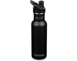 Klean Kanteen Classic Narrow Drinkfles met sportcap - 532ML - RVS - Zwart