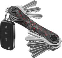 KeySmart Compact Keyholder Red Forged Carbon