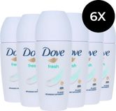 Dove Fresh Deo Roller - 6 x 50 ml