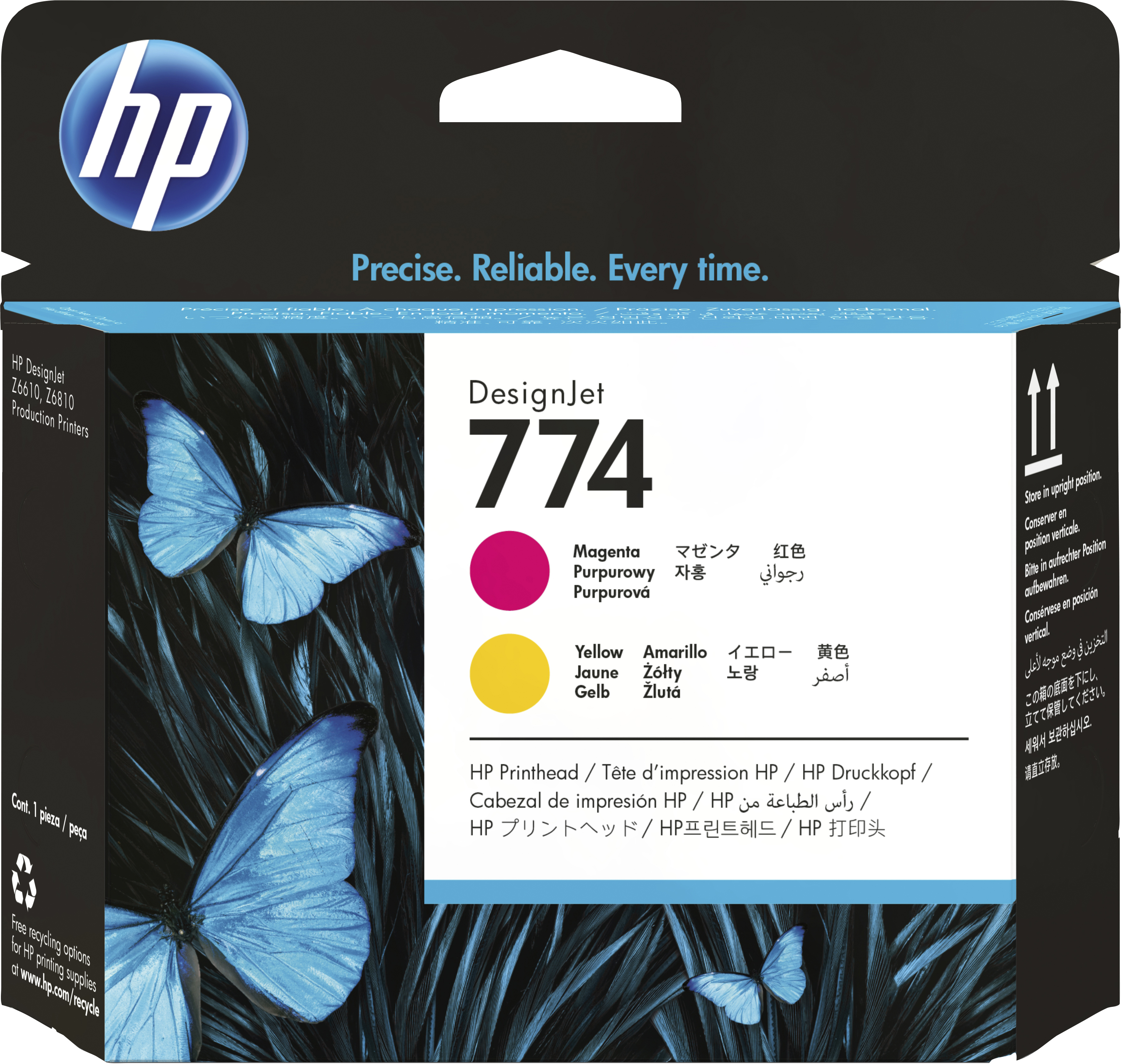 HP 774 magenta/gele DesignJet printkop single pack / geel, magenta