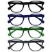 Opulize Pop 4 Stuks Retro Ronde Zwart Blauw Groen Grijs Mannen Vrouwen Leesbril Scharnieren Met Veer RRRR2-1367 +1,00