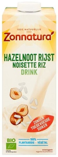 Zonnatura Rijst hazelnoot drink bio 1000ml