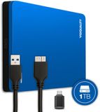 VisiQuality High-Speed Externe Harde Schijf 1 TB - Draagbare Dual Drive USB 3.0/C - Voor Windows & Mac - Geschikt voor Gameconsoles - Compact - Met handleiding - Blauw
