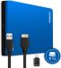VisiQuality Disque dur externe haute vitesse 1 To - Double lecteur portable USB 3.0/C - Pour Windows et Mac - Convient aux consoles de jeux - Compact - Avec manuel - Bleu