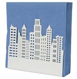 FISURA Originele servethouder met gebouwdesign, witte tafelservettenhouder, metalen servettenhouder, 15 x 4 x 13 cm