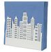 FISURA Originele servethouder met gebouwdesign, witte tafelservettenhouder, metalen servettenhouder, 15 x 4 x 13 cm