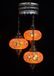 Halay Turkse hanglamp - oosterse hanglamp met 3 oranje mozaïek bollen - handgemaakt - 20cm breed