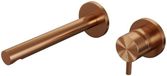 Brauer Copper Edition Inbouw Wastafelmengkraan met Rechte Uitloop en Rozetten Model B1 Koper Geborsteld PVD
