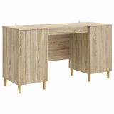 vidaXL Bureau met plank Sonoma Eiken 142,5 x 50 x 75 cm