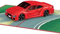 Papercrush 3D Pop-upkaart voor sportwagens/verjaardag/rijbewijs/rood