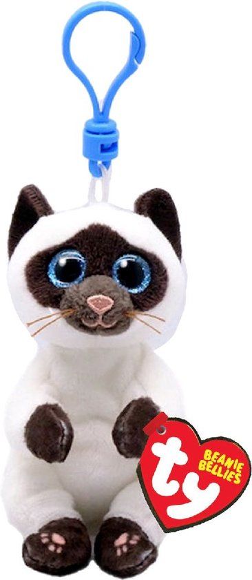 TY Beanie Babies Bellies Clip Miso Siamese Kat 10cm - Pluche Knuffel