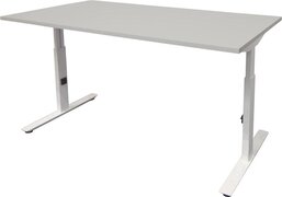 Schaffenburg Verstelbaar Bureau - Linesto 140x80 grijs - wit frame